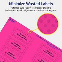 Avery Printable Rectangle Labels with Sure Feed Technology, Print-to-the-Edge, Laser/Inkjet Compatible