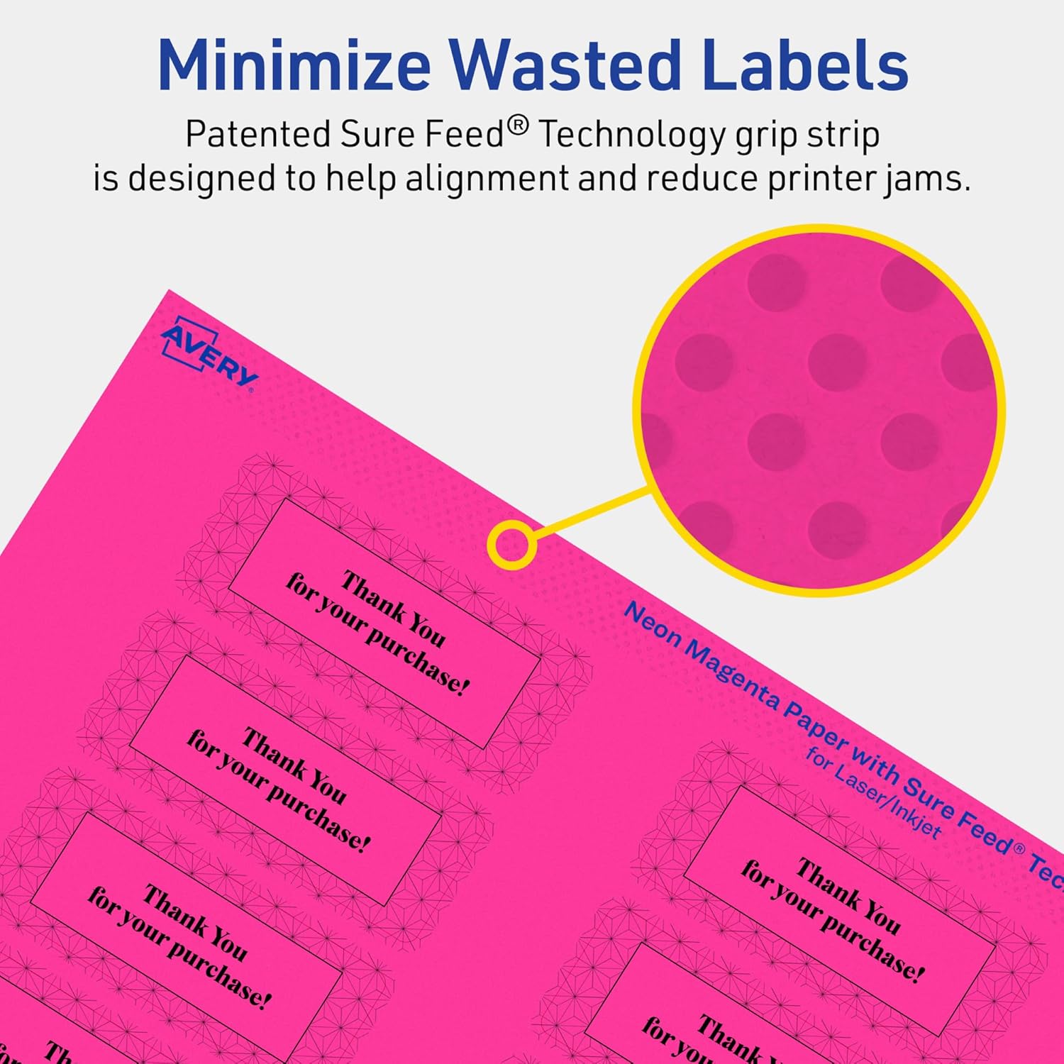 Avery Printable Rectangle Labels with Sure Feed Technology, Print-to-the-Edge, Laser/Inkjet Compatible