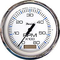 Faria Chesapeake White SS 4" Tachometer w/Hourmeter - 7000 RPM (Gas) (Outboard)