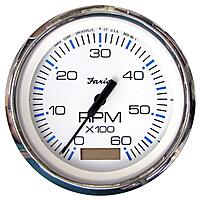 Faria Chesapeake White SS 4" Tachometer w/Hourmeter - 7000 RPM (Gas) (Outboard)