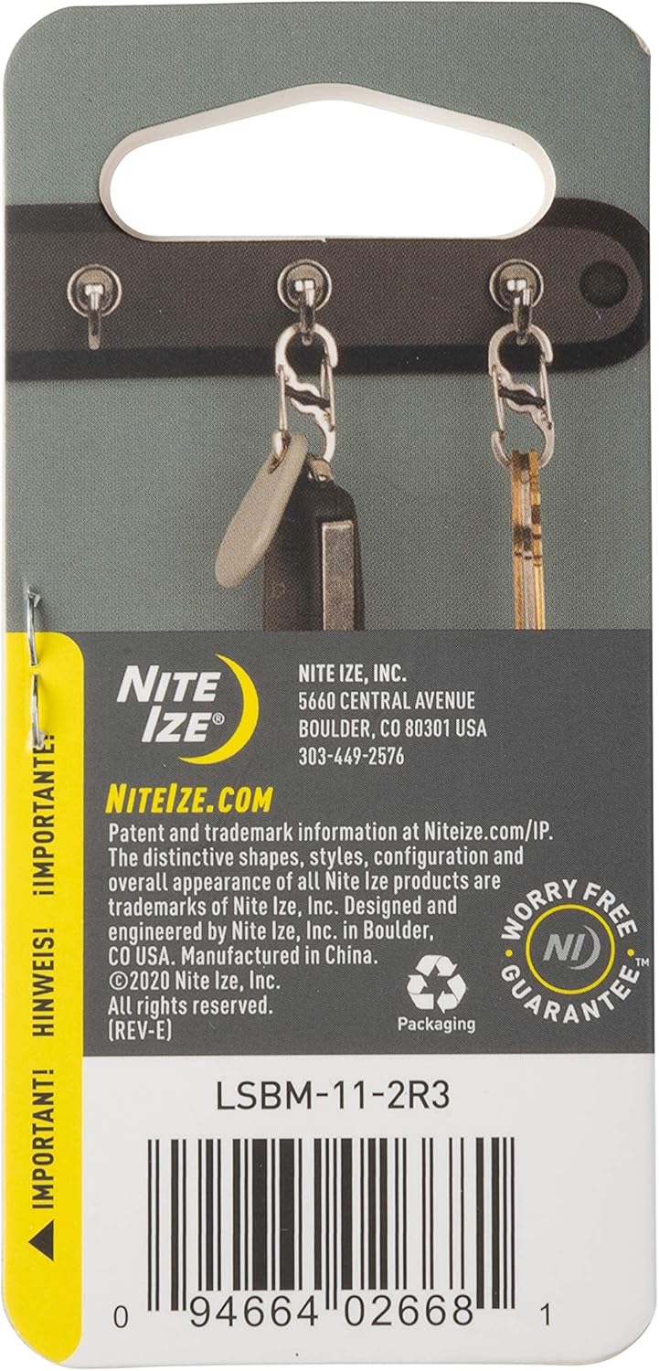 Nite Ize S-Biner MicroLock Stainless Steel Dual-Gate Carabiner Key Holder