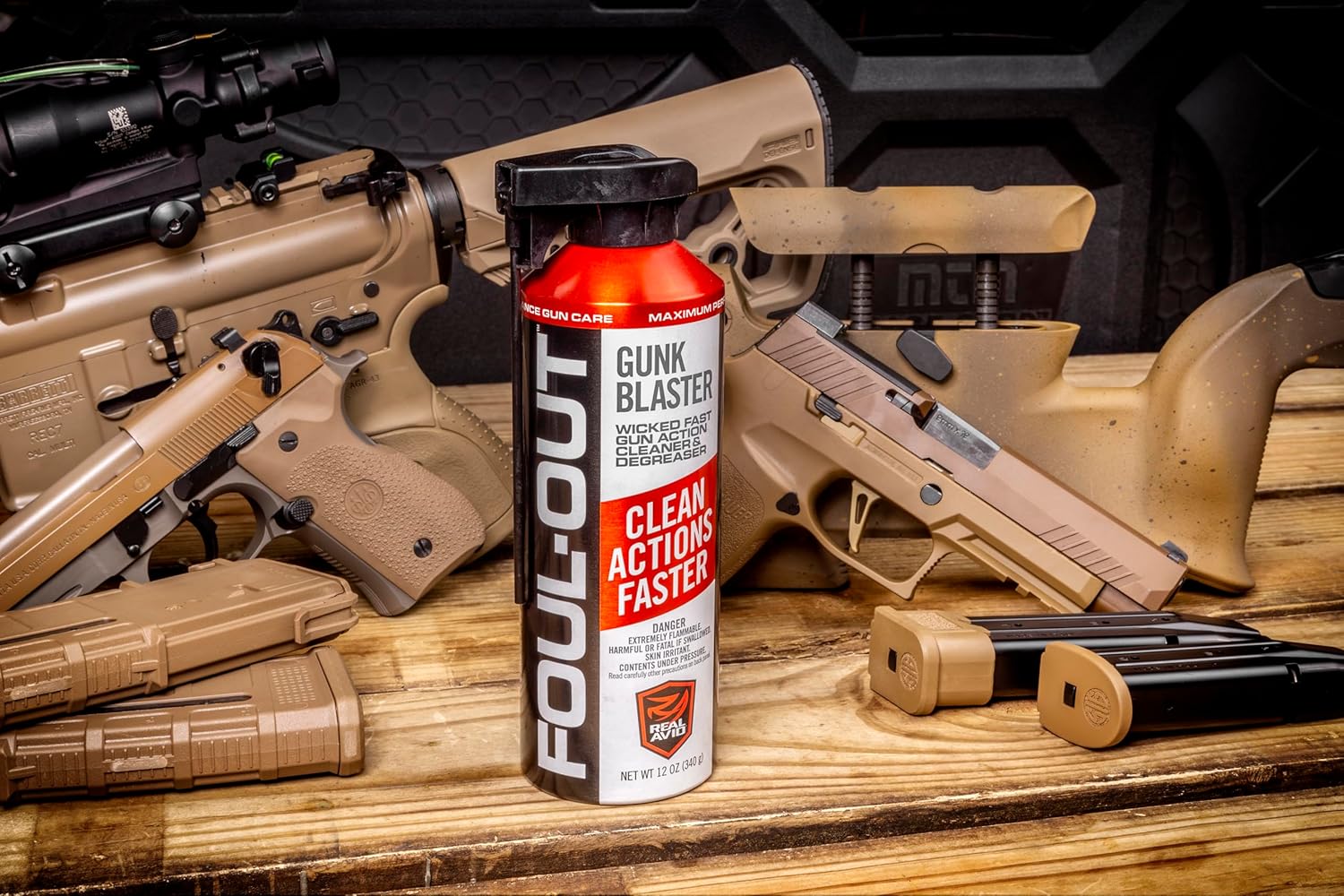 Real Avid Foul-Out Gunk Blaster - 12 Ounce Gun Cleaner Spray for Gun Maintenance