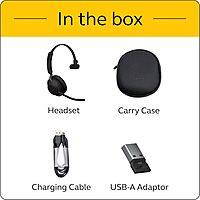 Jabra Evolve2 65 Wireless Headset On-Ear Bluetooth Headphones for Calls and Music