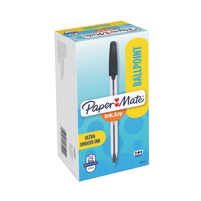 Papermate 2013157 InkJoy 50ST Ballpoint Pens, 1mm Medium Point, Ultra Smooth Ink, Assorted Colors, Pack of 24
