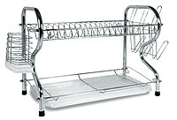 BETTER CHEF Chrome Dish Rack with Mug Stand & Cutlery Holder