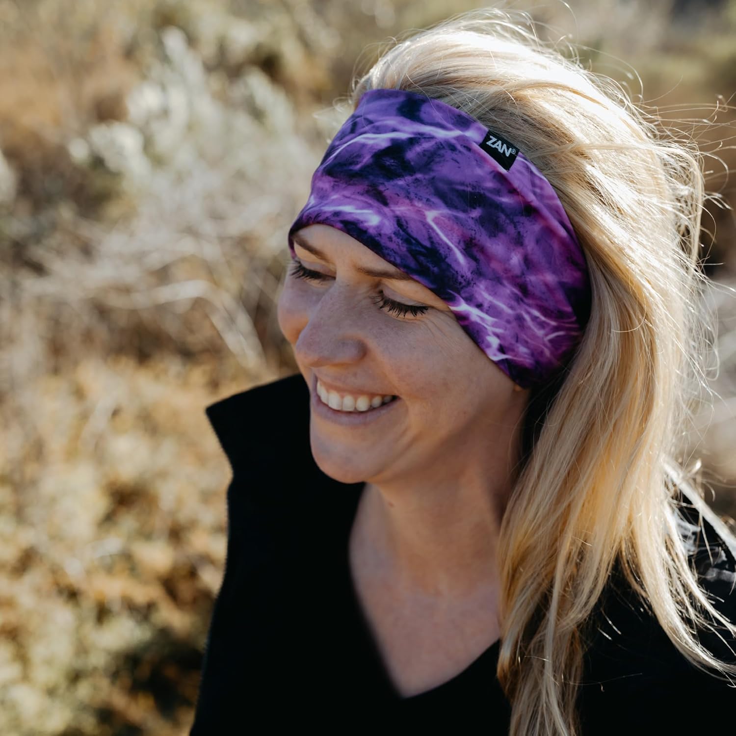 Zanheadgear® Headband SportFlex® Series Black & Red Roses