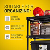 Plano 5-Shelf Plastic Storage Shelves, 73” x 36” x 18”, 750lb Capacity, Pantry, Office, Closet and Garage Shelves