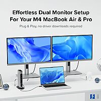 Plugable 16-in-1 Thunderbolt 4 Dock – Dual 4K Monitors for M4 MacBook Air/Pro, 100W Charging, 2X HDMI, 2X DisplayPort
