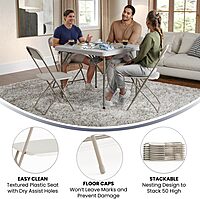 Flash Furniture Hercules Series Commercial-Grade Plastic Folding Chair - 650LB Weight Capacity