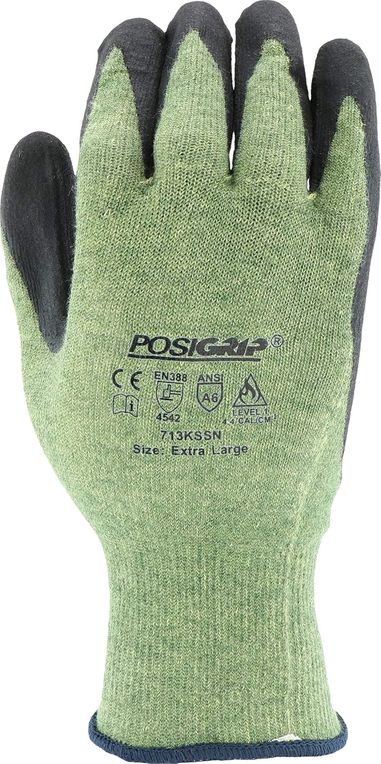West Chester 713KSSN Kevlar/Steel Cut Resistant Gloves – [Pack of 12] Green, Medium