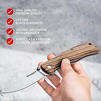 Magnum 01EL605 Backpacker Pocket Knife with 2-2/3 in. Straight Edge Blade, Wooden