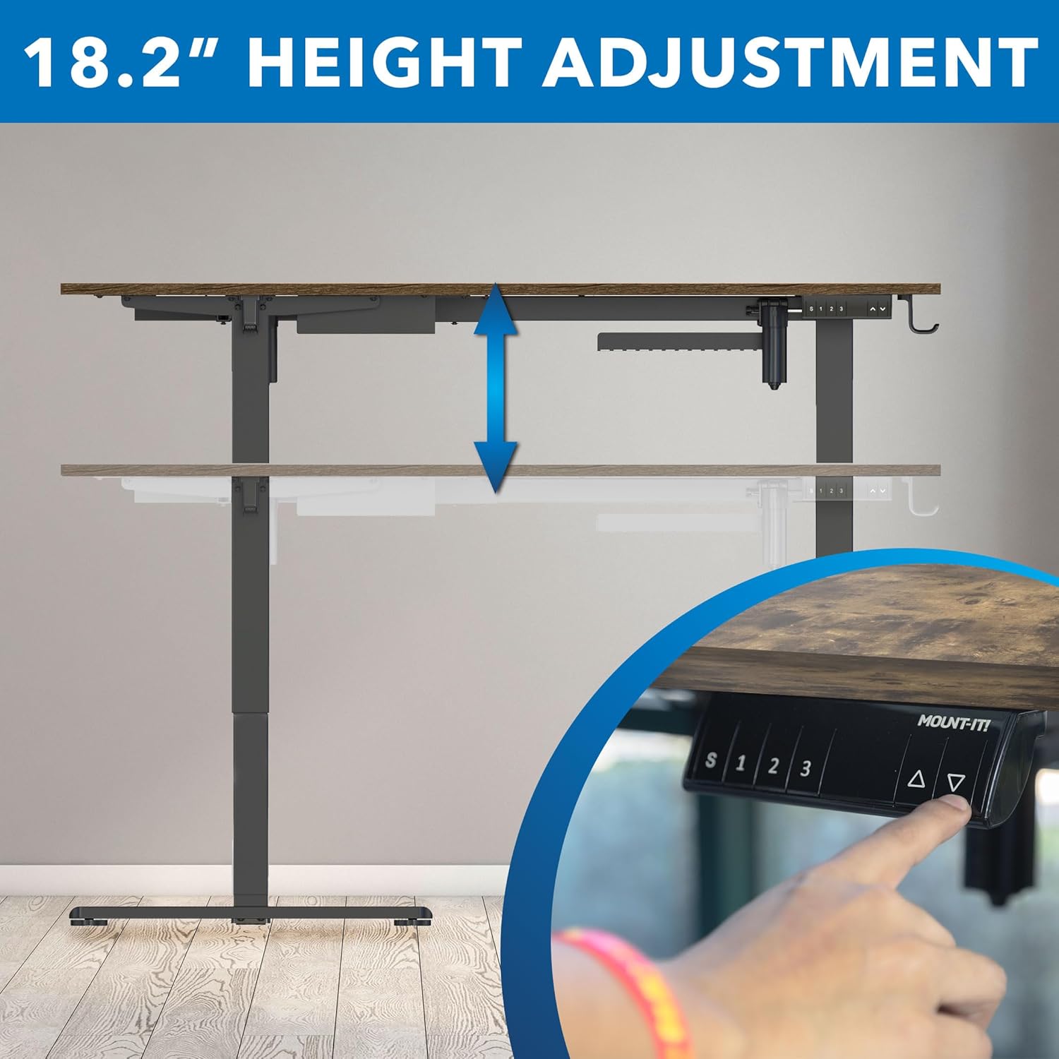 Mount-It! L Shaped Electric Standing Desk - Large Adjustable Corner Sit-Stand Desk