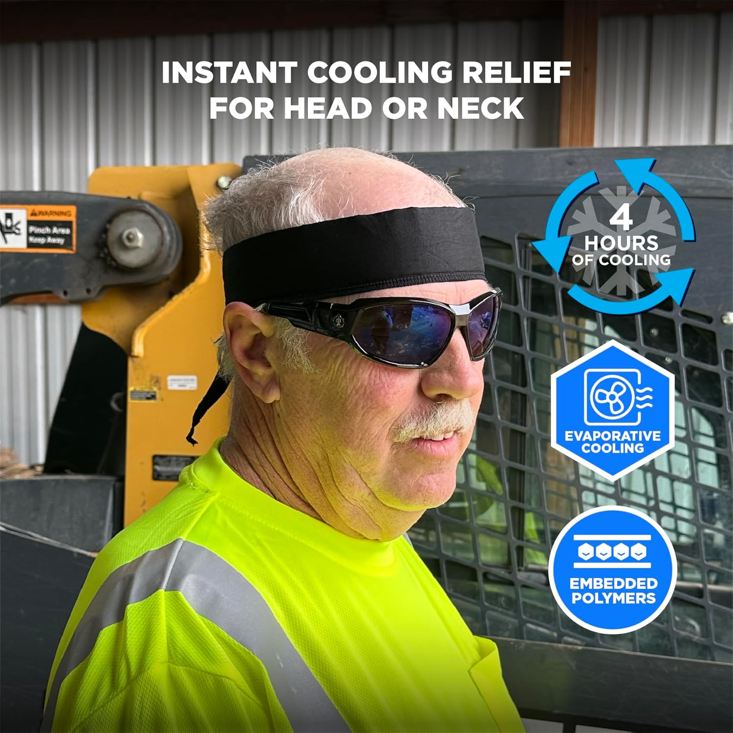 Ergodyne Chill-Its 6702 Evaporative Cooling Bandanas, Black, Pack Of 12 Bandanas