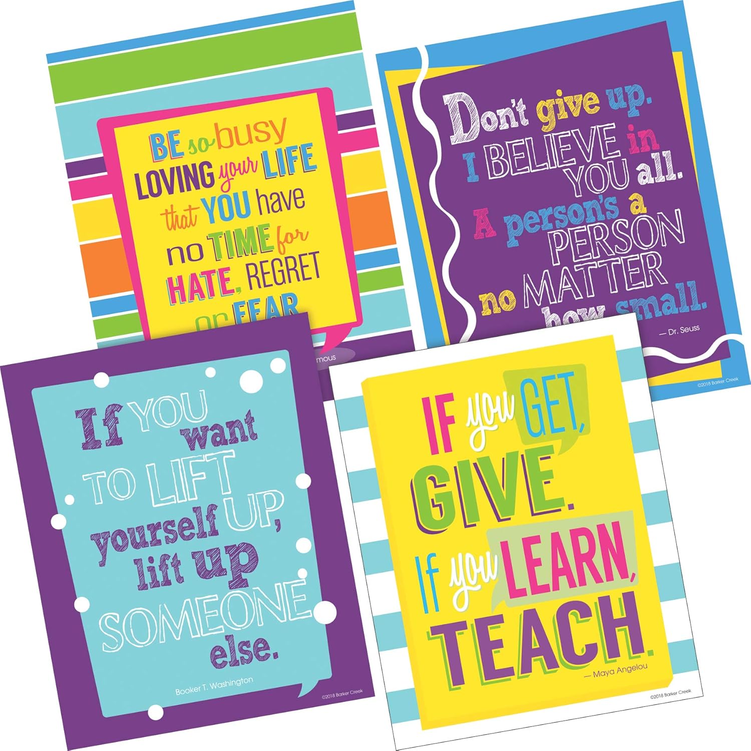 BARKER CREEK Art Print and Poster Set, Inspirational Classroom Decor