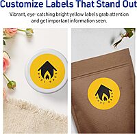 Avery Printable Round Labels, Sure Feed Technology, 2-3/4" Diameter, Bright Yellow Labels, Print-to-The-Edge