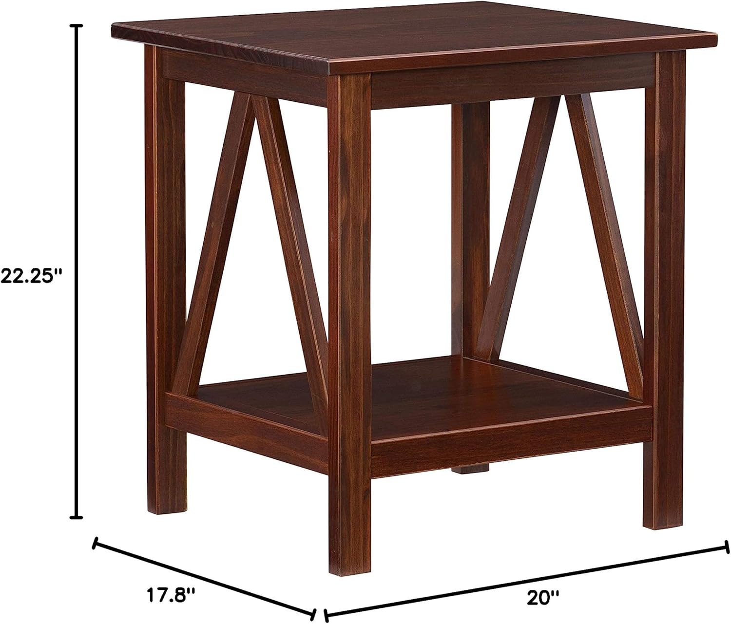 Linon Home Dcor Linon Home Decor Titian End Table, 20"w x 17.72"d x 22.01"h, Antique Tobacco