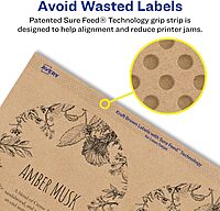 Avery Kraft Brown Arched Labels, Sure Feed Technology, 4.75" x 3.5"