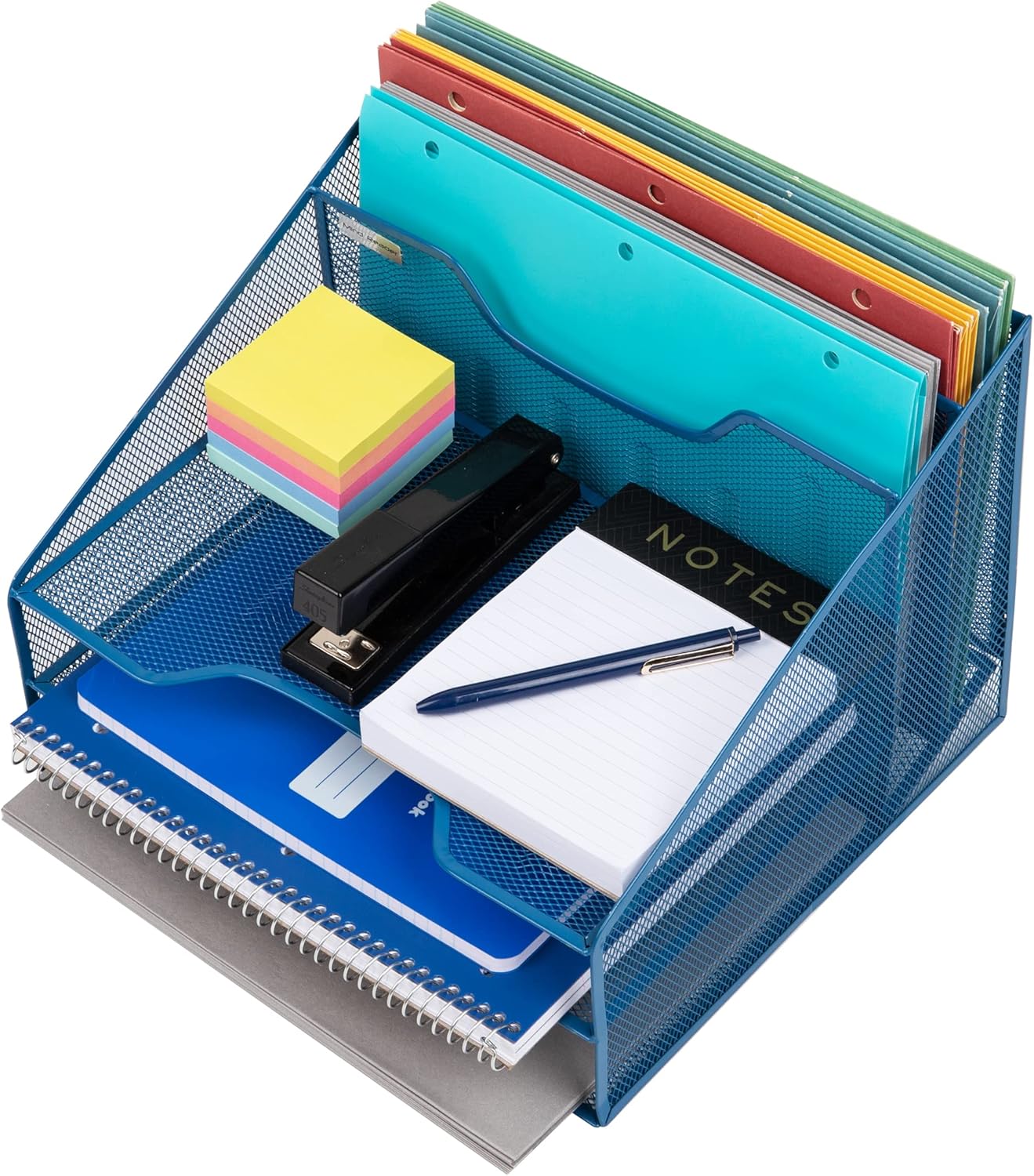 Mind Reader Desktop Organizer, Vertical File Holder, Paper Trays, Metal Mesh