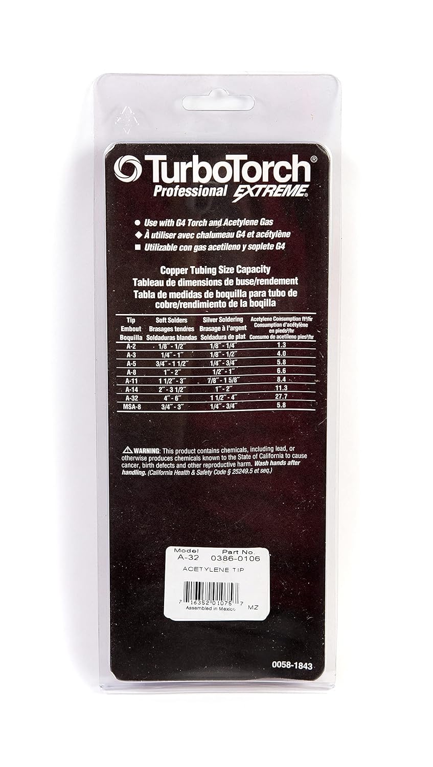 ESAB TURBOTORCH Manual Torch Tips for PLF-A5 or G-4 Handles, Air-Acetylene