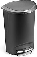 simplehuman 50 Liter / 13 Gallon Semi-Round Kitchen Step Trash Can with Secure Slide Lock