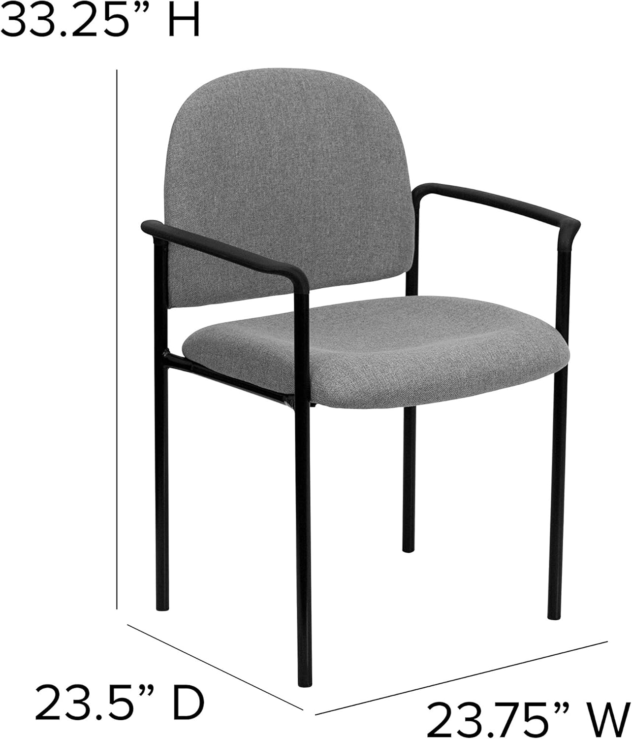 Flash Furniture Tiffany Side Reception Chair with Arms, Stackable Steel Frame