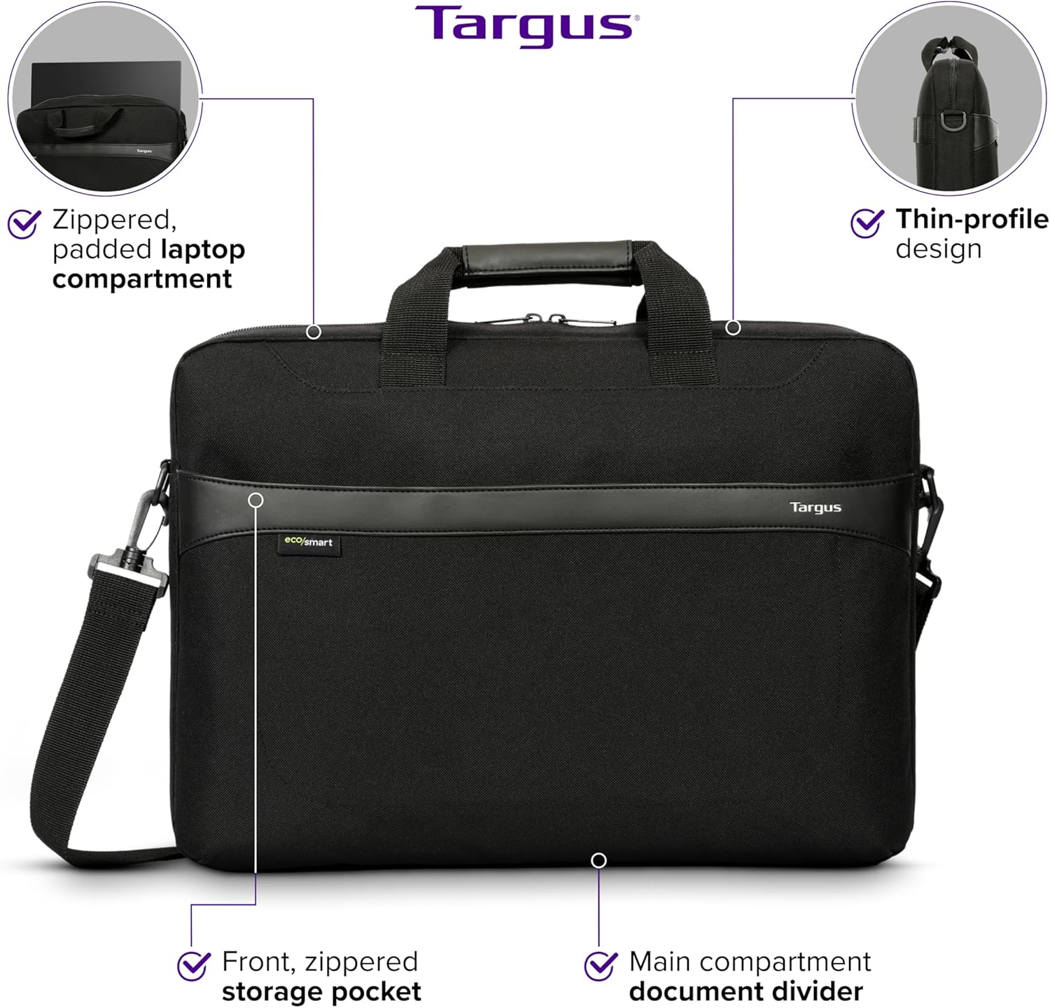 Targus 15-16" GeoLite EcoSmart® Slim Brief Laptop Bag