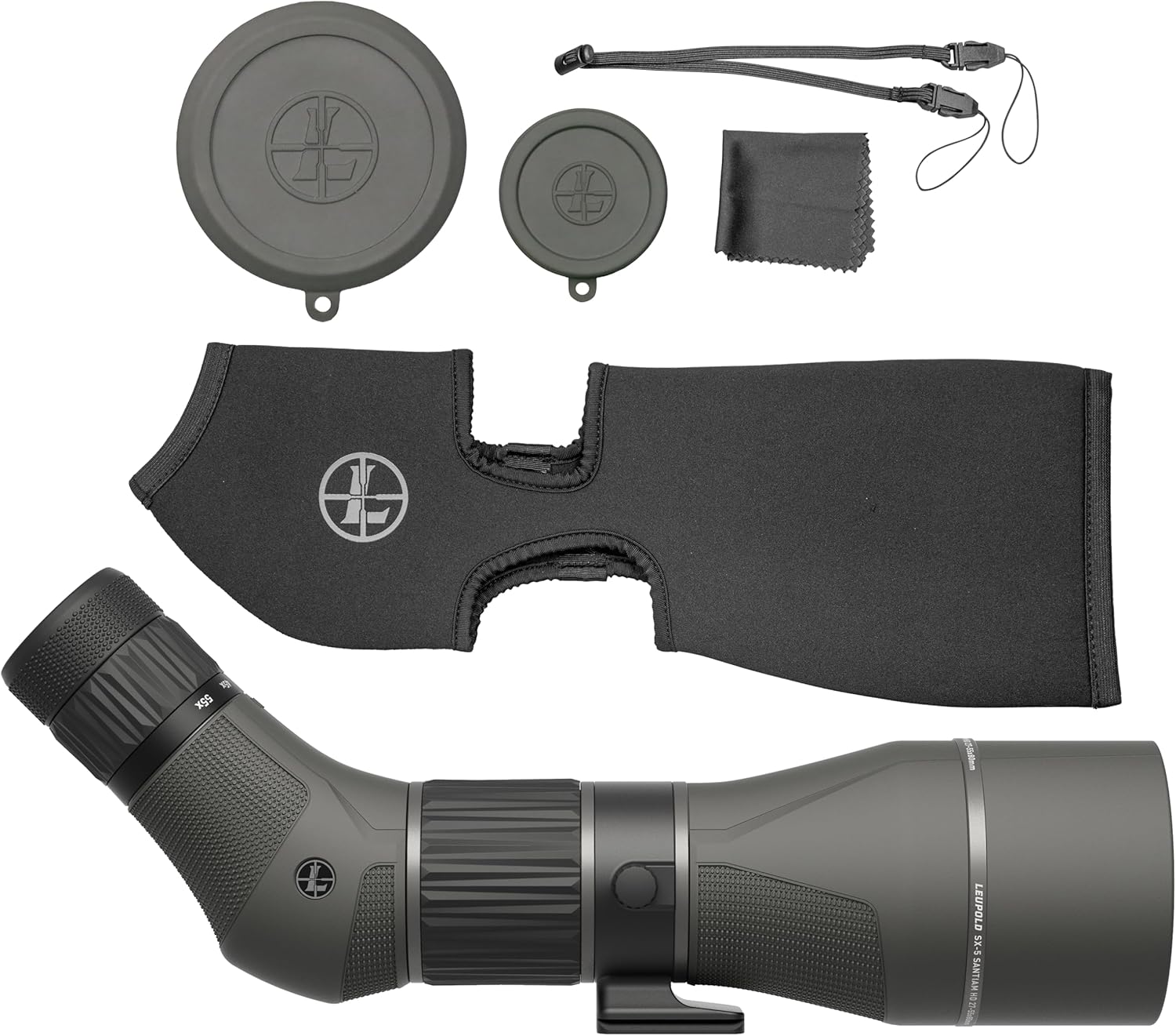 Leupold SX-5 Santiam HD 27-55x80 Spotting Scope Angled (185605)