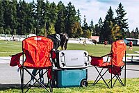 COLEMAN Portable Camping Chair with Built-In 4-Can Cooler, Cushioned Seat & Back
