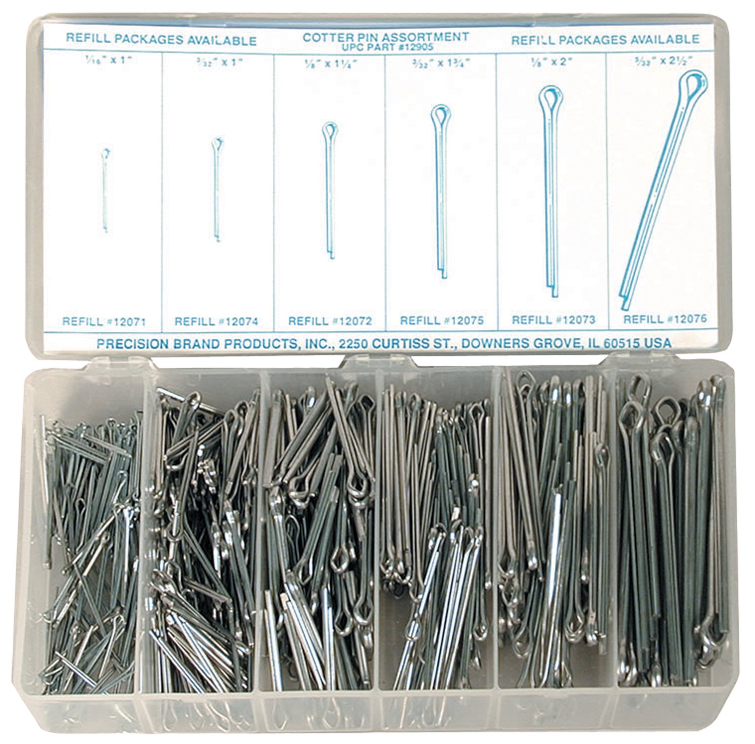Precision Brand 12905 Cotter Pin Assortments, Steel
