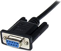 StarTech.com 2m Black DB9 RS232 Serial Null Modem Cable F/M - DB9 Male to Female - 9 pin Null Modem Cable - SCNM9FM2MBK