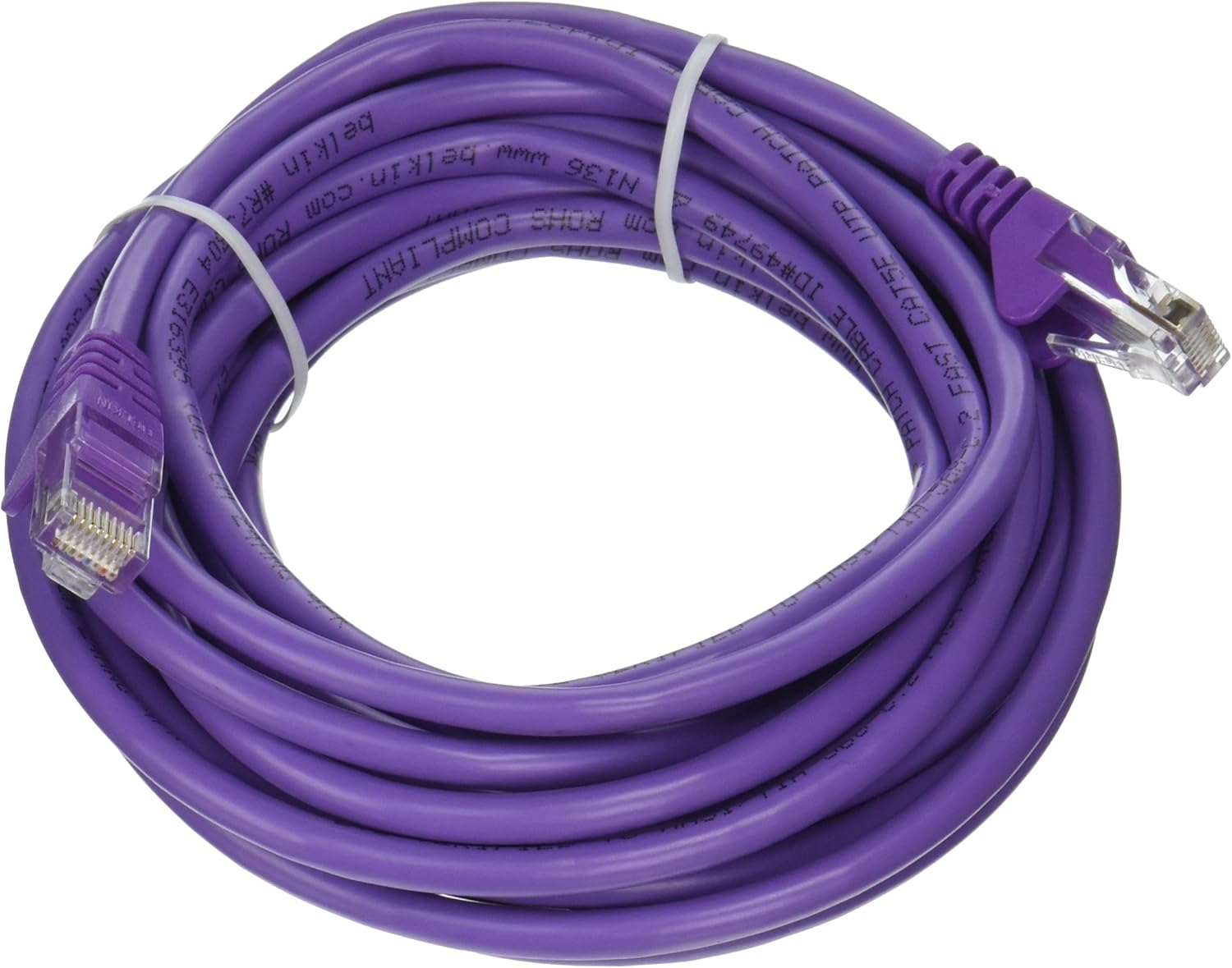 Belkin Cat5e Patch Cable - RJ-45 Male - RJ-45 Male - 15ft - Purple