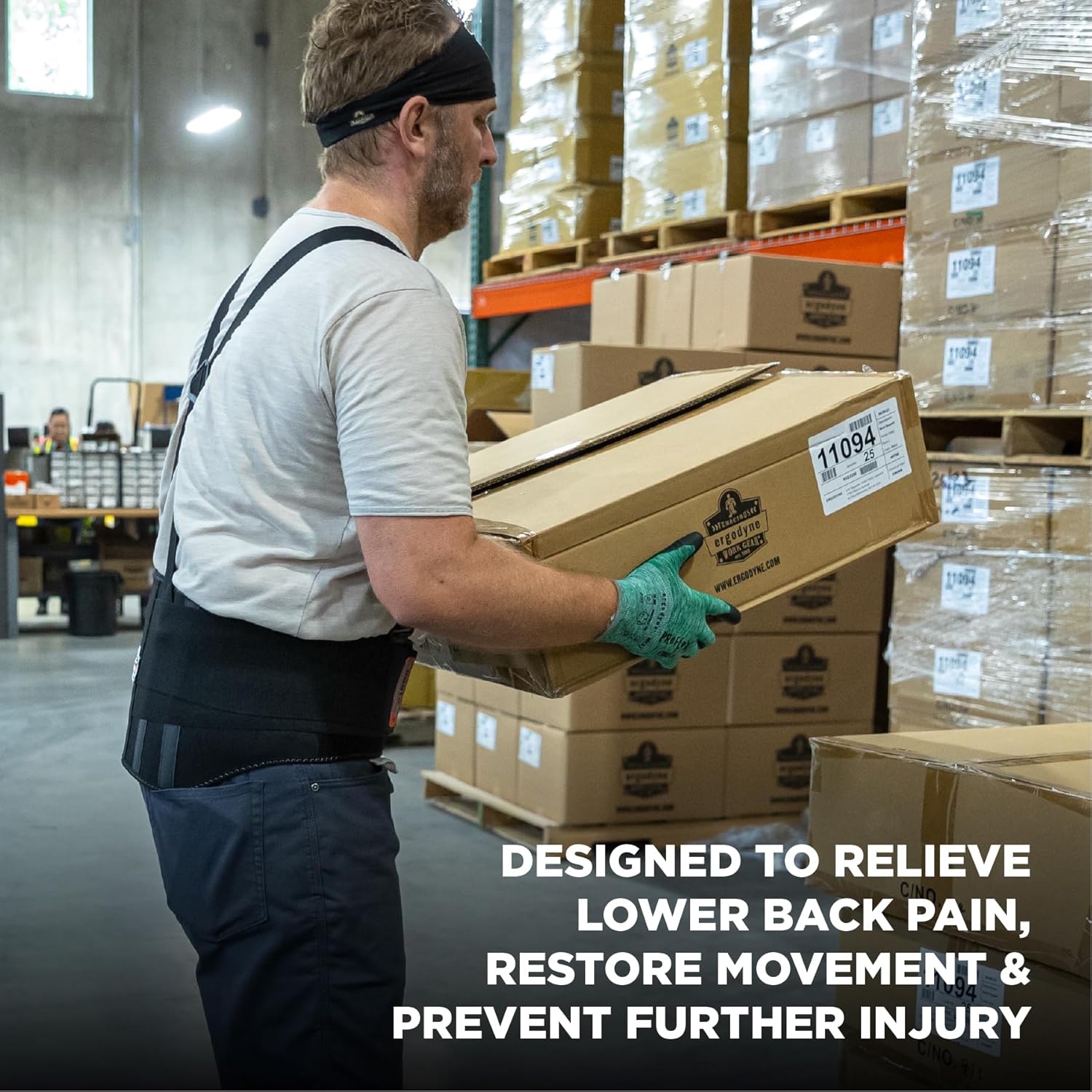 Ergodyne ProFlex 1600 9" Extended Support Back Support Brace, High-Cut Front