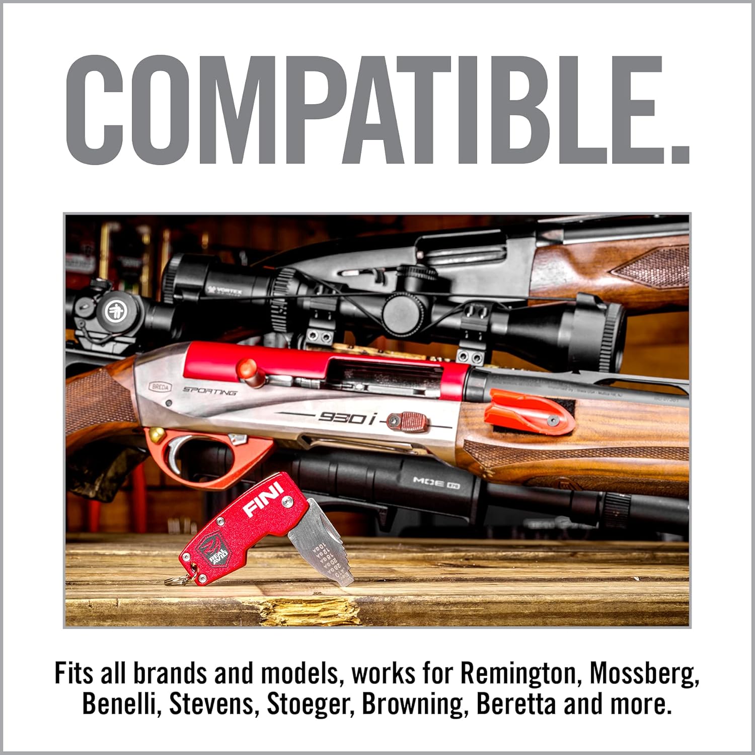 Real Avid FINI Shotgun Tool Choke Wrench with Shotgun Scope Adjuster and Shotgun Keychain