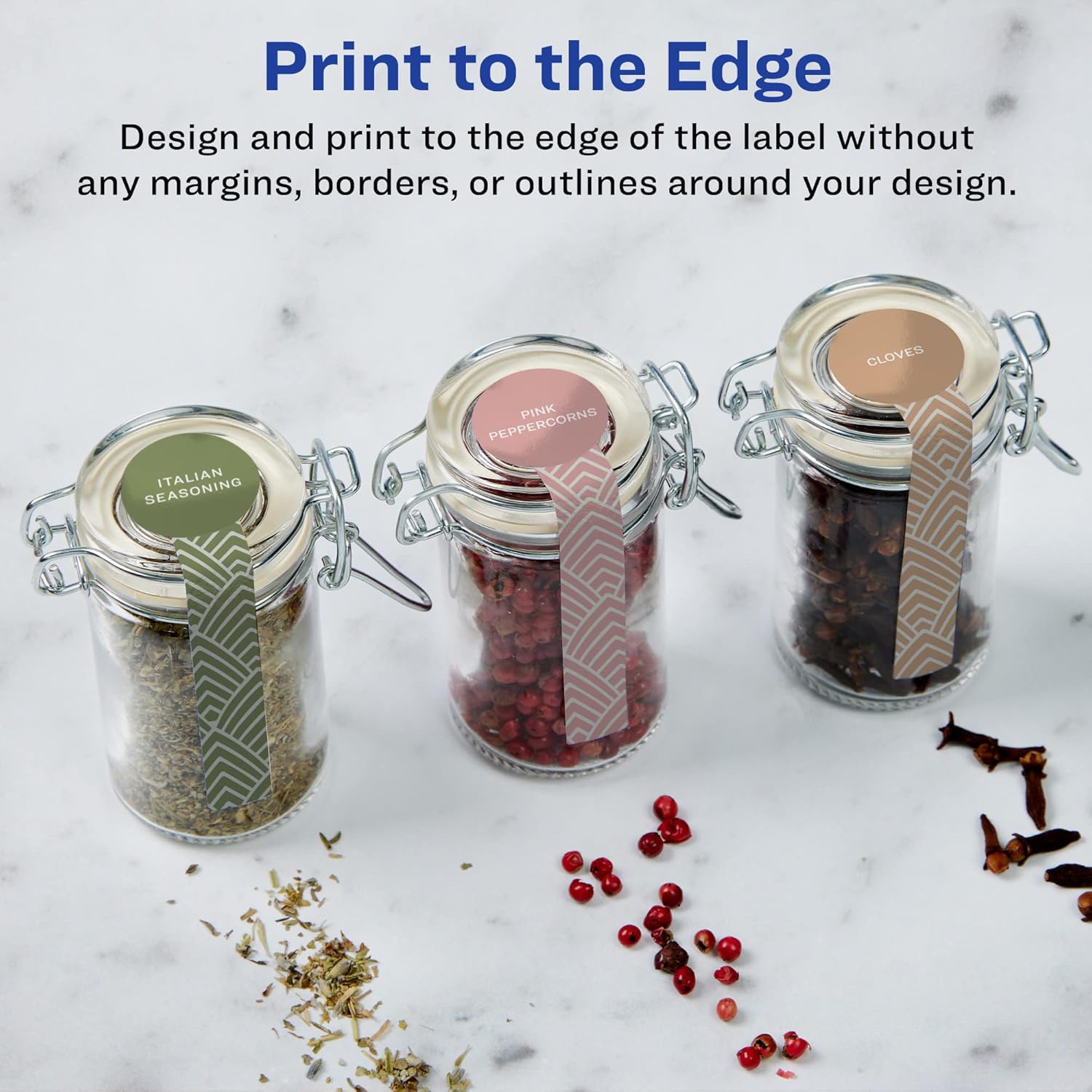 AVERY Glossy White Lollipop Labels, Sure Feed Technology, 1" x 4"