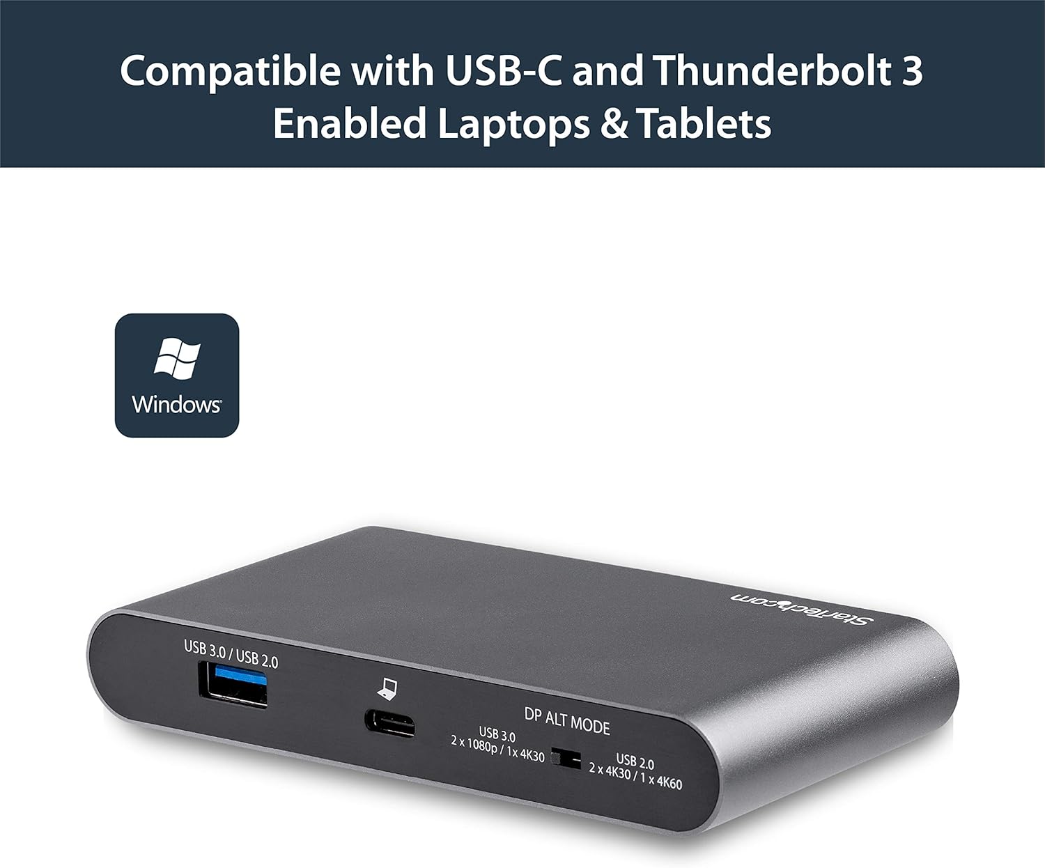 StarTech.com USB-C Multiport Adapter - Dual-Monitor - Windows - USB-C to Dual 4K DisplayPort Adapter - 2X USB-A Ports