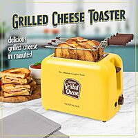 NOSTALGIA Grilled Cheese Sandwich Toaster with Easy-Clean Toasting Baskets and Adjustable Toasting Dial