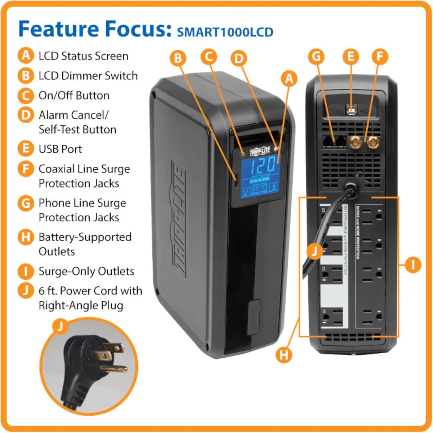 TRIPP LITE SMART Line-Interactive UPS with LCD, AVR & Battery Backup