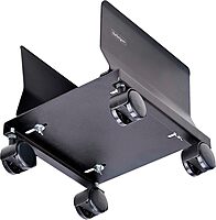 StarTech.com Computer Tower Cart, Rolling Mobile CPU Caddy on Wheels, Max Load 46.3lb/21kg, Adjustable Desktop Case Mount