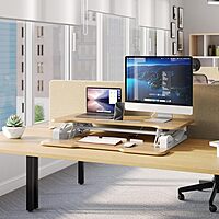 Mount-It! 38in Wide Height Adjustable Standing Desk Converter with Keyboard Tray