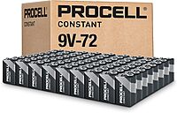 PROCELL Constant 9V Long-Lasting Alkaline Batteries (72 Pack), 5-Year Shelf Life