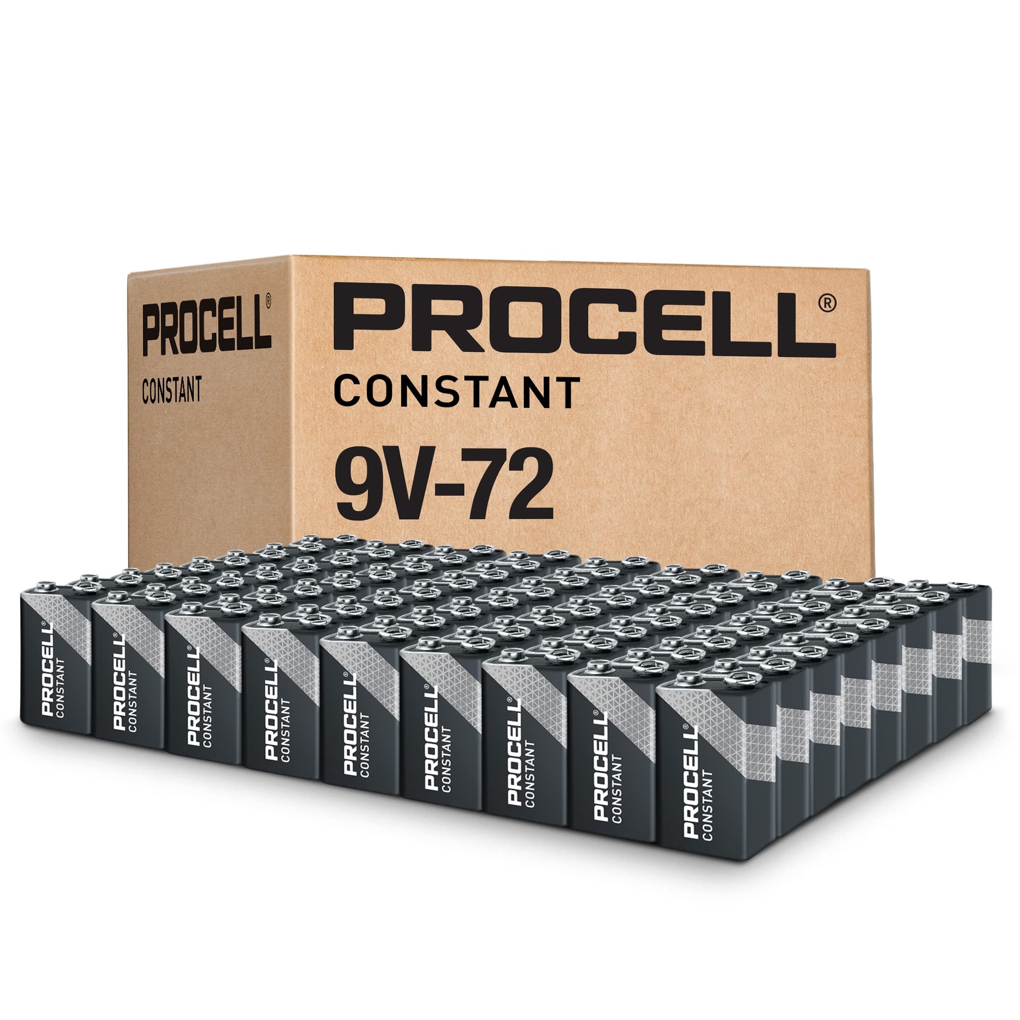 PROCELL Constant 9V Long-Lasting Alkaline Batteries (72 Pack), 5-Year Shelf Life