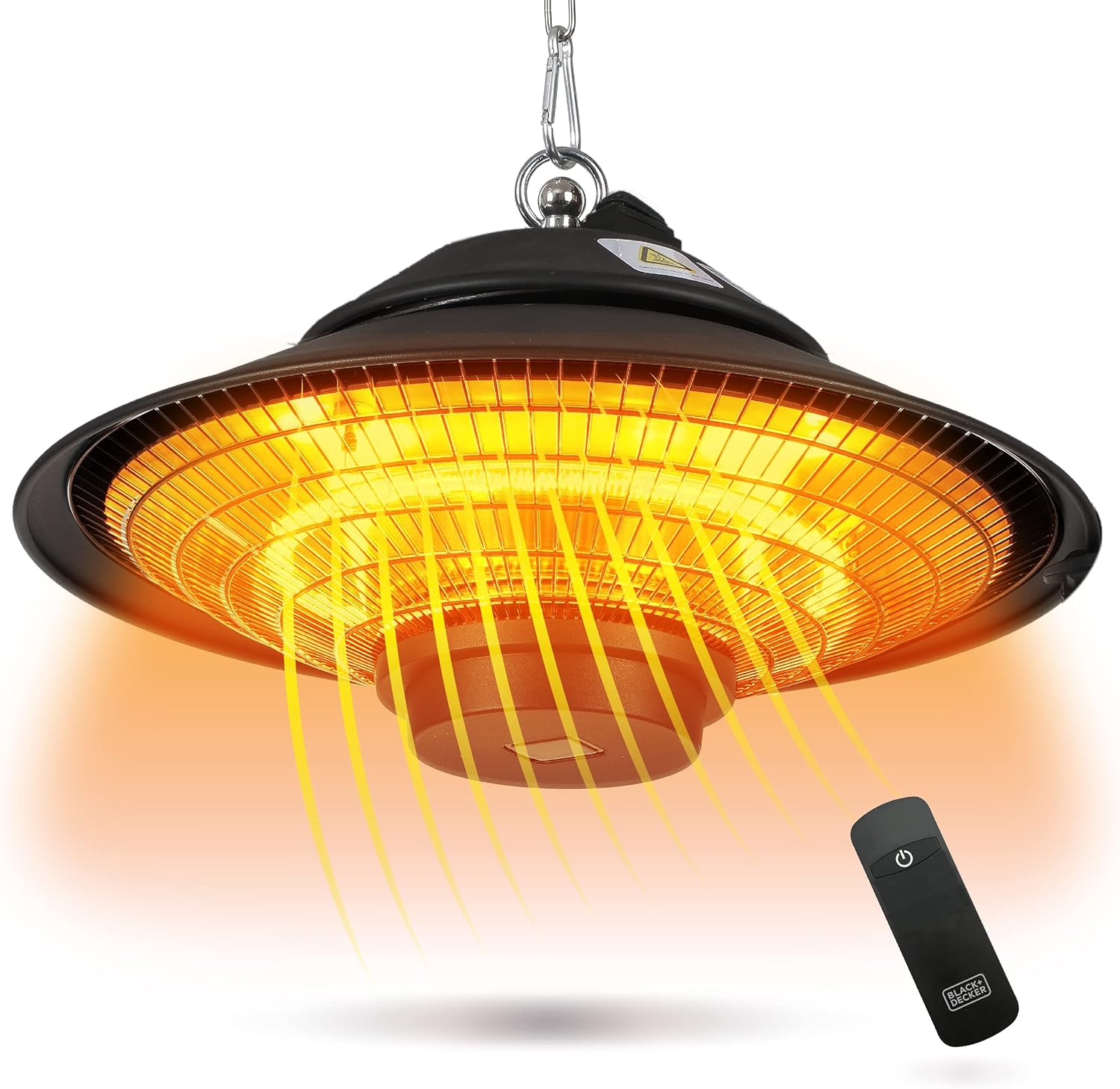 BLACK+DECKER 1500W Outdoor Electric Patio Heater with Remote Control