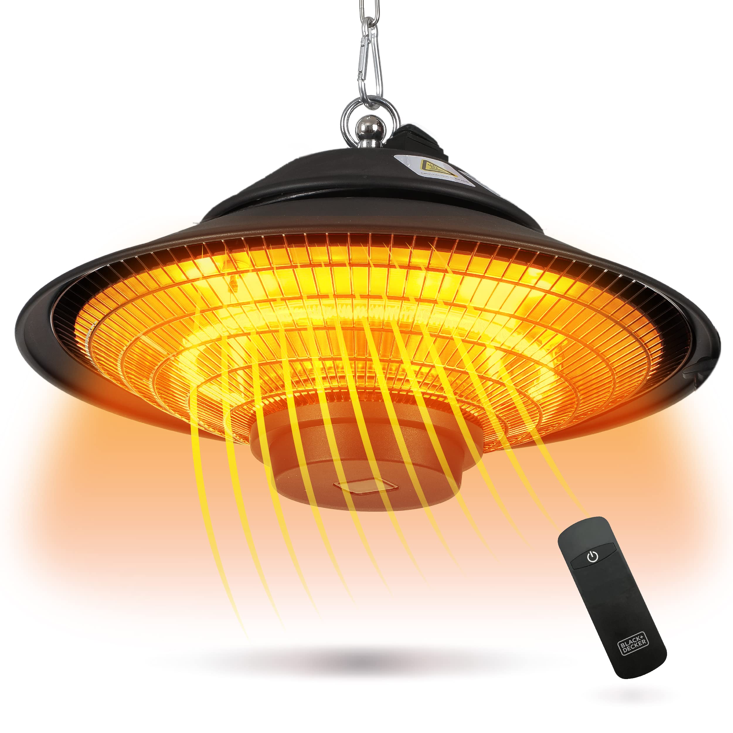 BLACK+DECKER 1500W Outdoor Electric Patio Heater with Remote Control