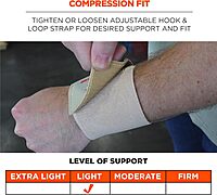 Ergodyne ProFlex 400 Universal Wrist Wrap, Tan Tan 1 Count (Pack of 1)