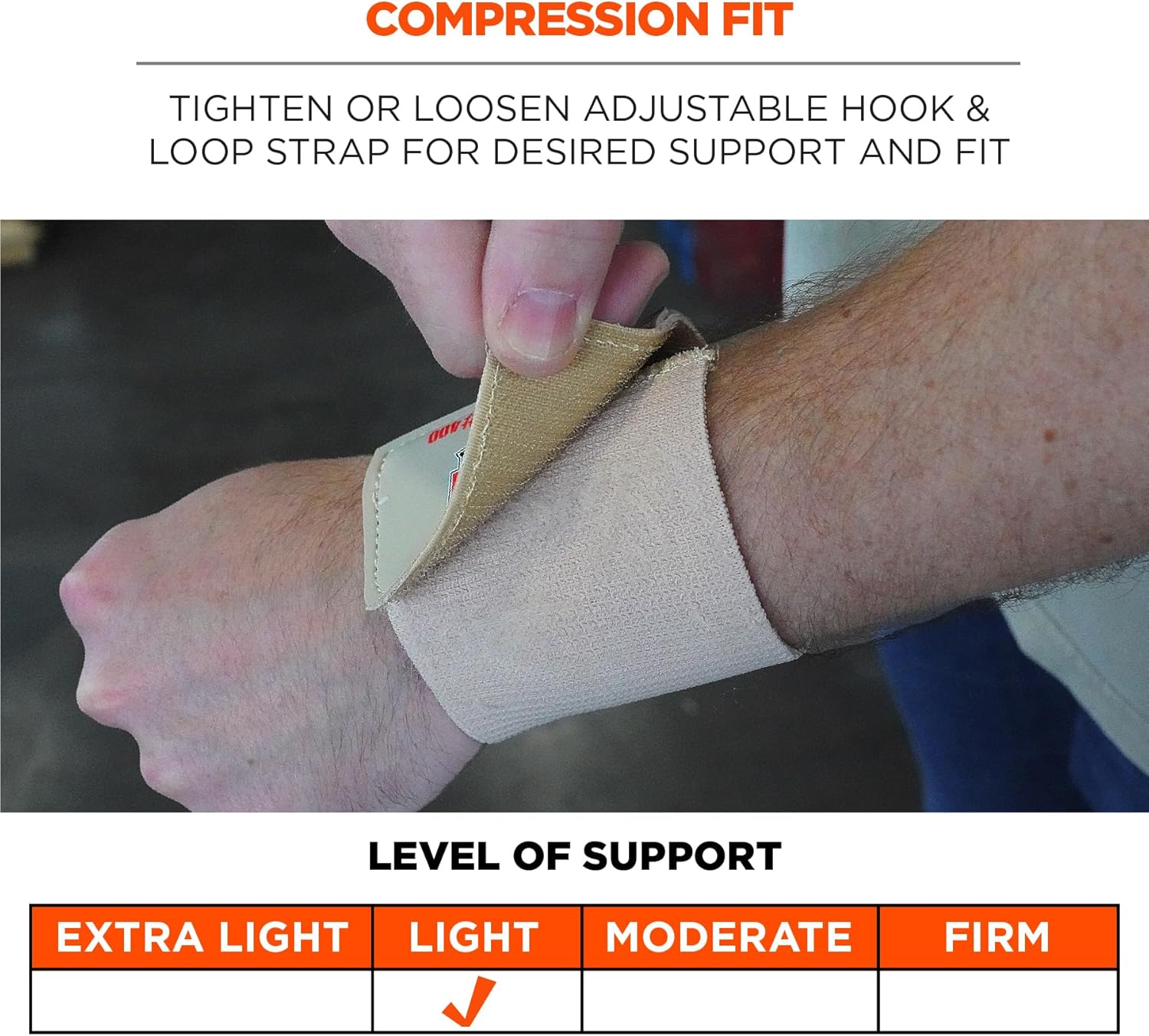 Ergodyne ProFlex 400 Universal Wrist Wrap, Tan Tan 1 Count (Pack of 1)