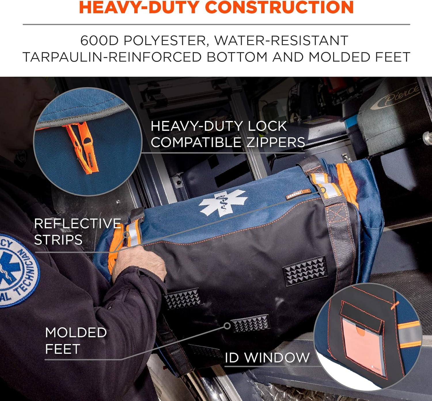 Ergodyne Arsenal 5216 First Responder Medical Trauma Supply Jump Bag for EMS, Police, Firefighters , Blue