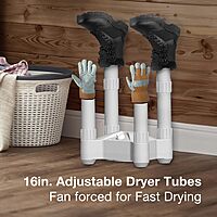 LifeSmart BD001 4 Post Fast Airflow, Timer, and 250W Convection Heater, Quick and Efficient Dryer for Work, Snow Boots, Canvas Shoes, Socks, and Gloves with Overheat Protection, Small, White