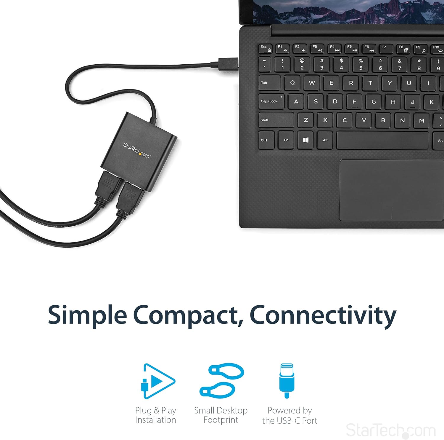 StarTech.com USB-C to Dual HDMI Adapter, USB Type-C Multi-Monitor MST Hub