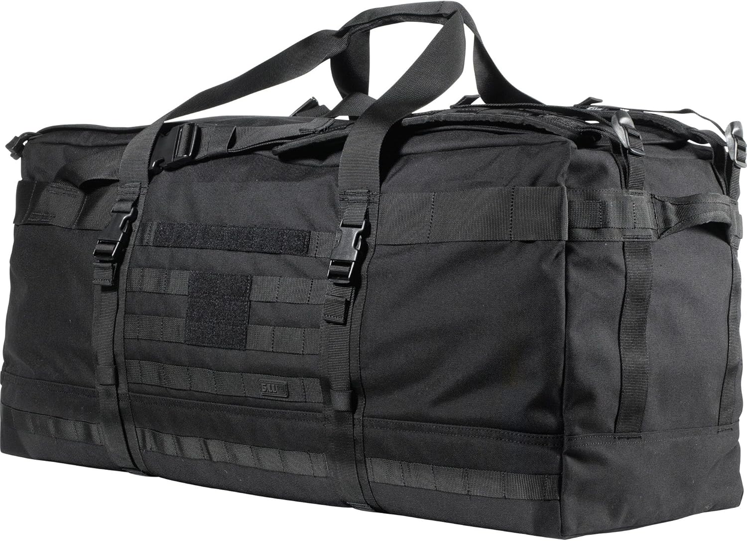 5.11 Tactical Large Duffel Bag Backpack for Travel, Molle Rush LBD XRAY 106L, Black, Style 56295ABR