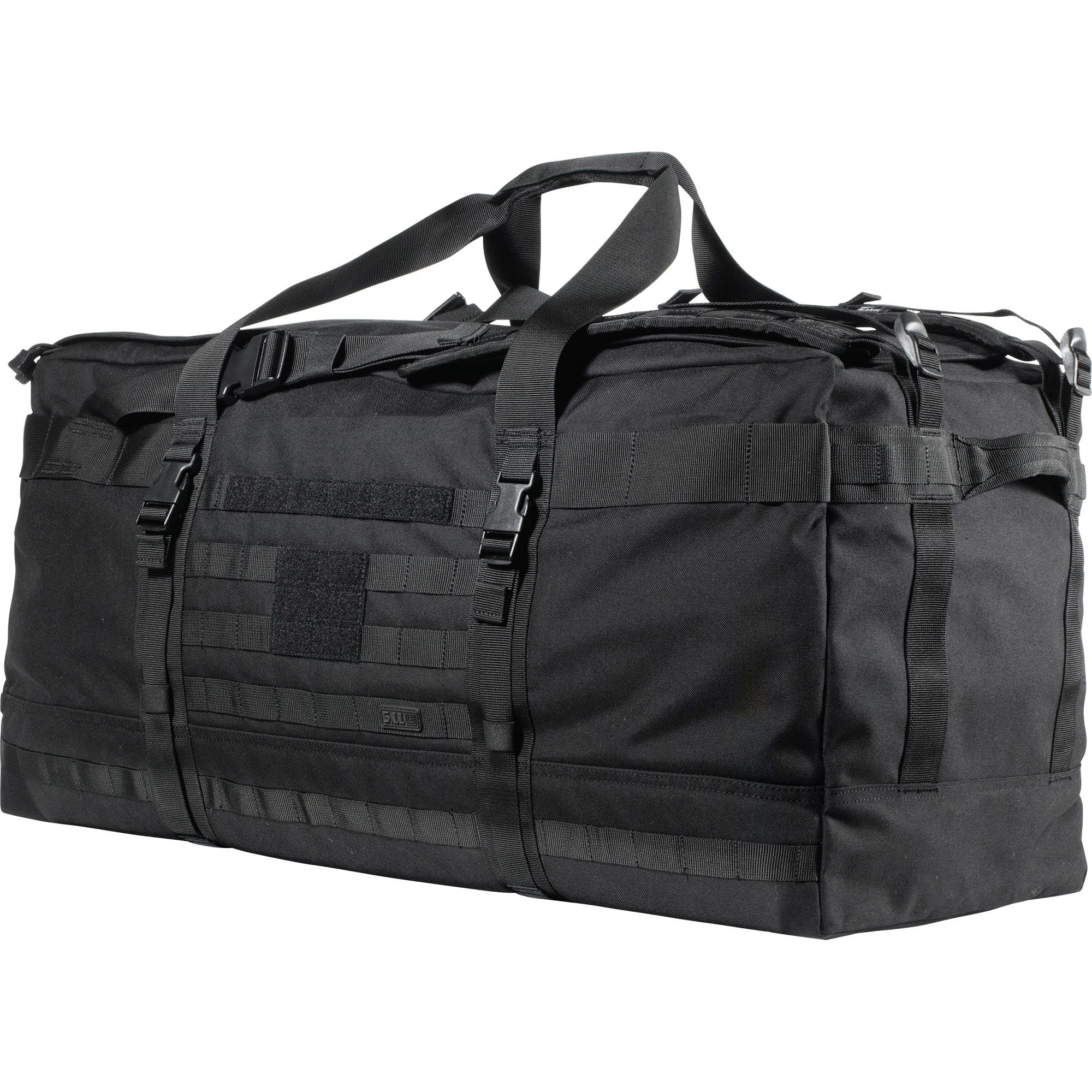 5.11 Tactical Large Duffel Bag Backpack for Travel, Molle Rush LBD XRAY 106L, Black, Style 56295ABR